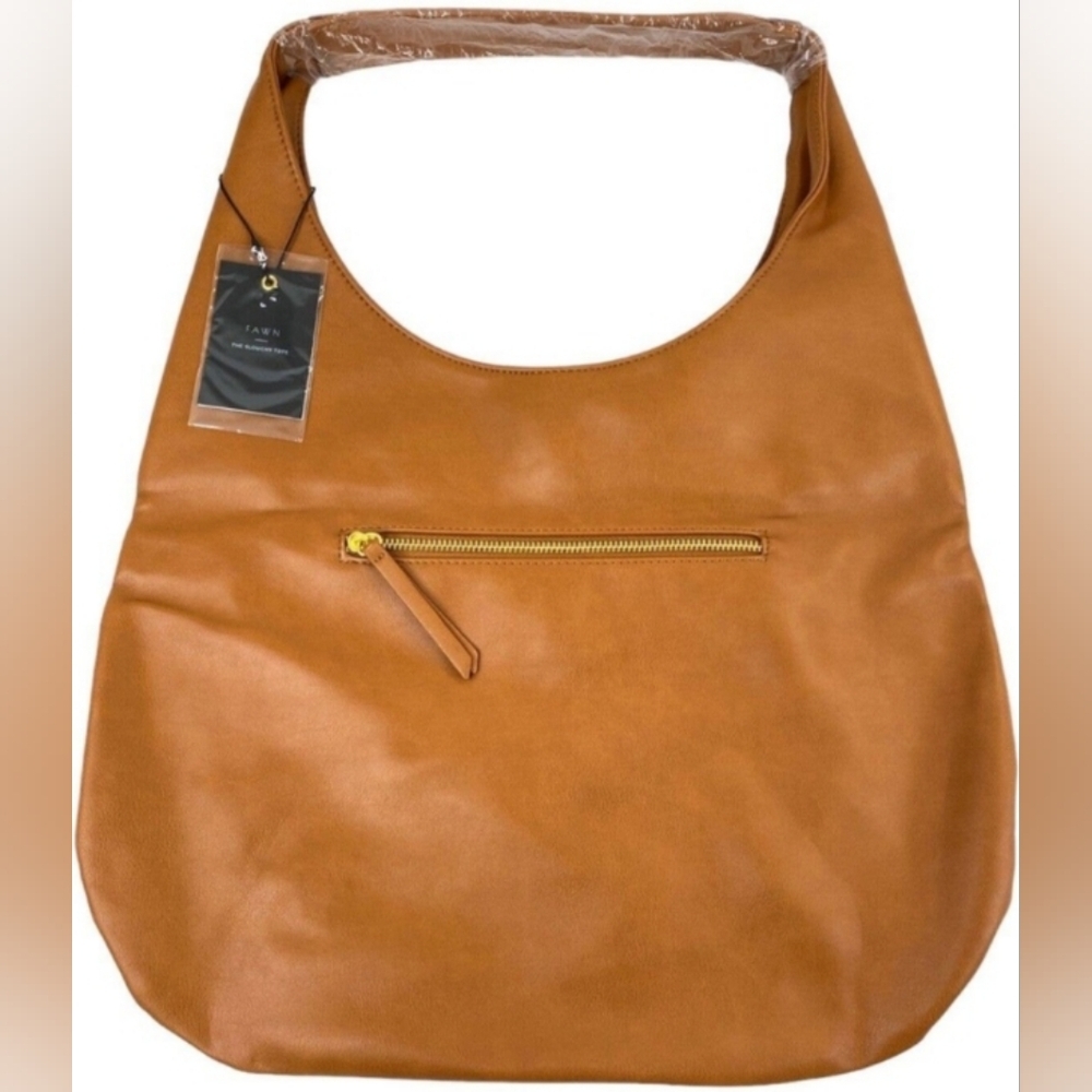 FAWN Design The Slouchy Tote in Brown Matte Boho‎ Shoulder Strap Pockets NEW